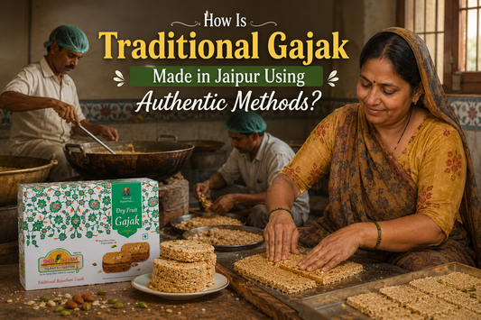 Traditional Jaipur gajak handmade using authentic methods with Shree Shyam Tilpatti Dry Fruit Gajak.