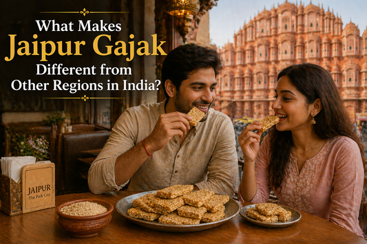 Jaipur gajak served in cafe near Hawa Mahal, Jaipur, Rajasthan