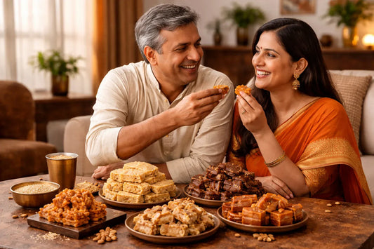 Gajak, a traditional indian sweet made with sesame and jaggery
