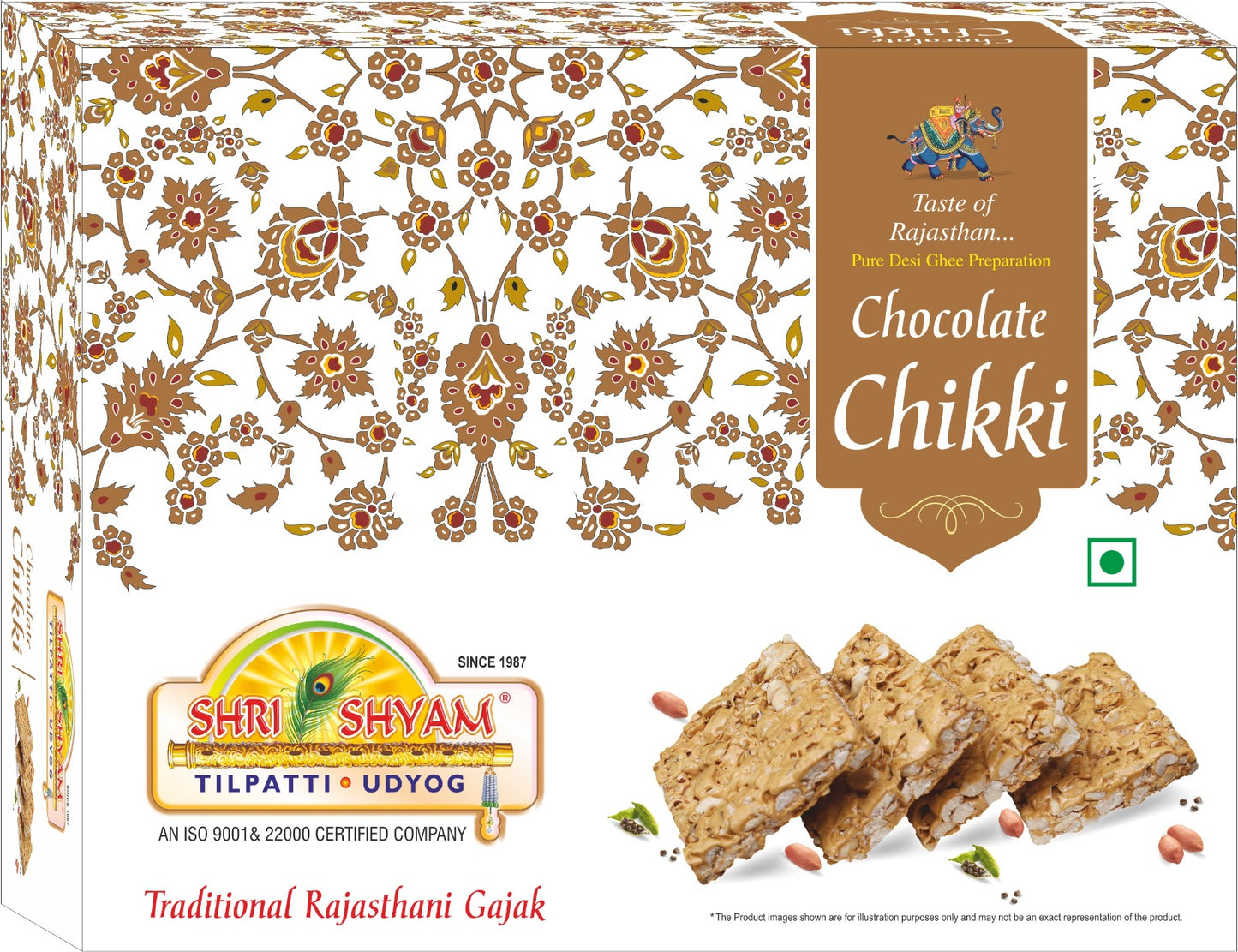 Chocolate Chikki (500g), Crunchy Peanut & Jaggery Snack | Deliciously Nutty with a Chocolate Texture | High Protein Treat for All Seasons