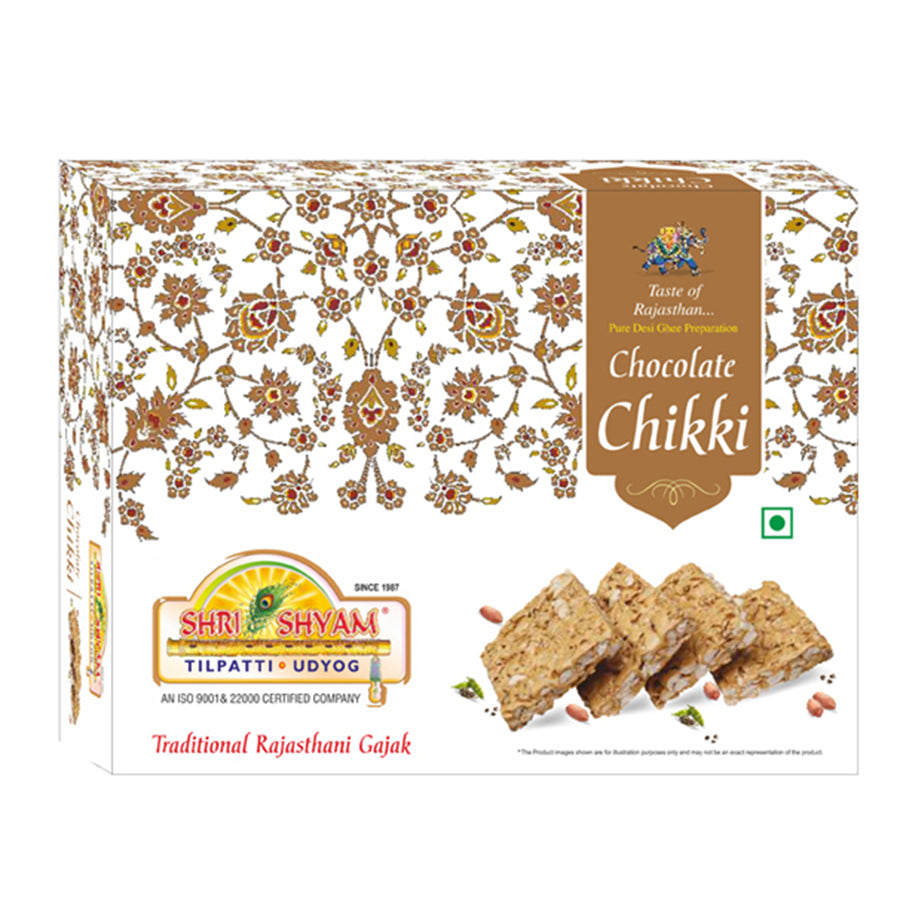 Chocolate Chikki (500g), Crunchy Peanut & Jaggery Snack | Deliciously Nutty with a Chocolate Texture | High Protein Treat for All Seasons