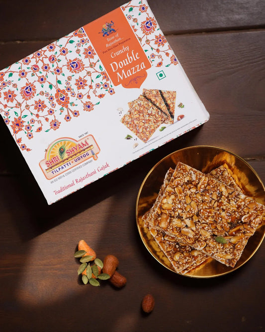 Crunchy Double Mazza Peanut Chikki (500g) – Crispy Rajasthani Snack