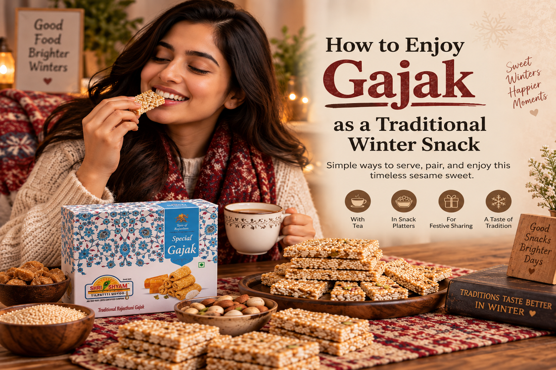 Traditional gajak as a winter snack made with sesame and jaggery