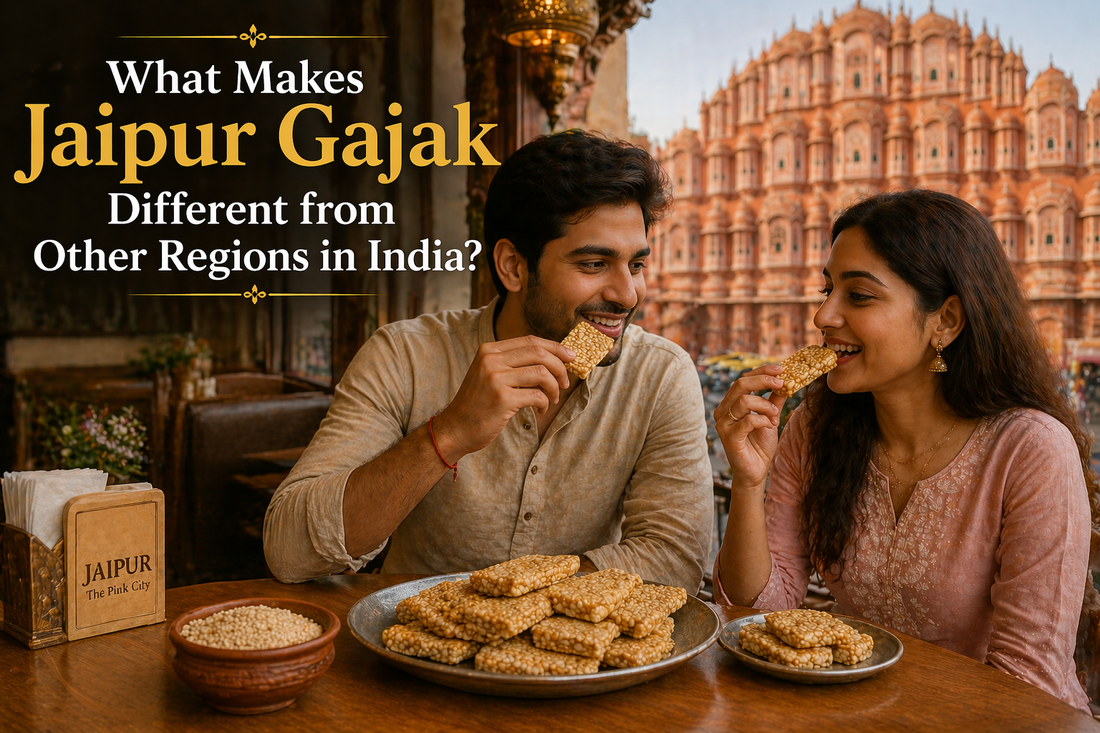 Jaipur gajak served in cafe near Hawa Mahal, Jaipur, Rajasthan
