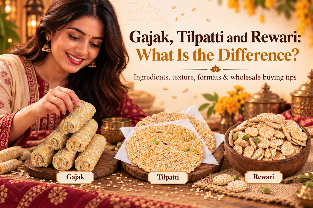 Gajak, Tilpatti, and Rewari traditional Indian sweets