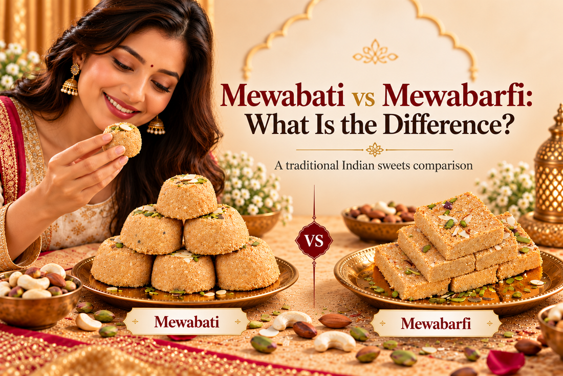 Mewabati vs Mewabarfi traditional Indian sweets comparison