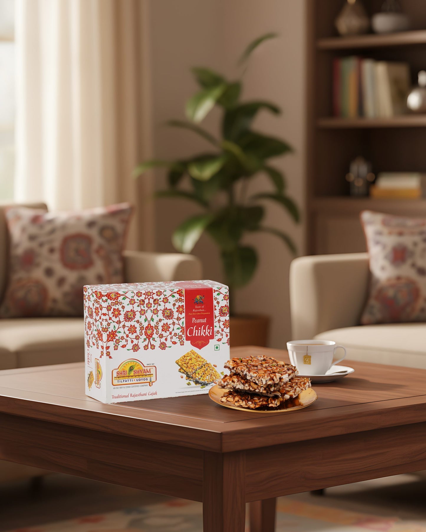 Chikki Peanut Jaggery (500g), Crispy & Nutritious Snack | Made with Jaggery, Peanuts & Pure Desi Ghee | Promotes Detoxification & Digestive Health