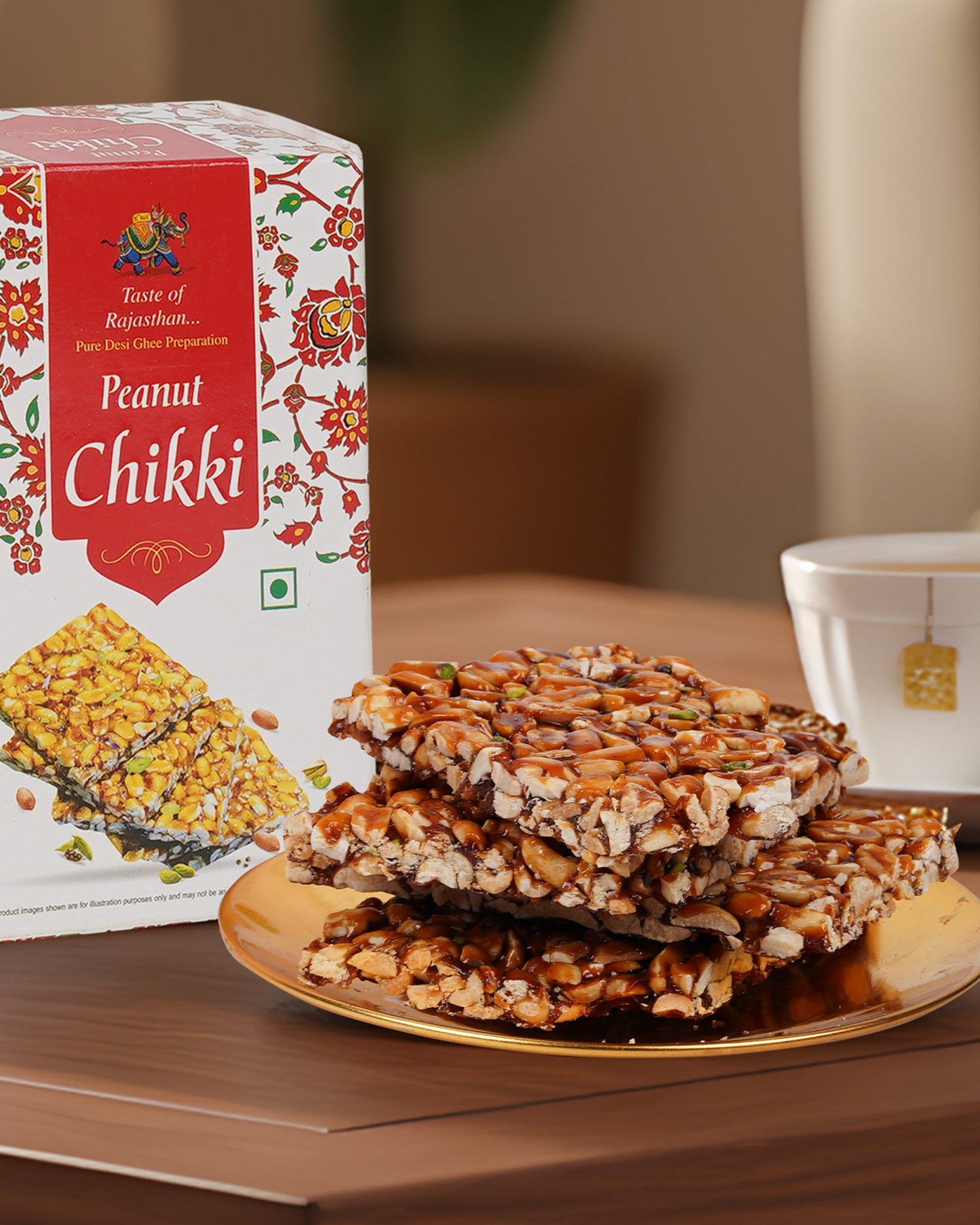 Chikki Peanut Jaggery (500g), Crispy & Nutritious Snack | Made with Jaggery, Peanuts & Pure Desi Ghee | Promotes Detoxification & Digestive Health