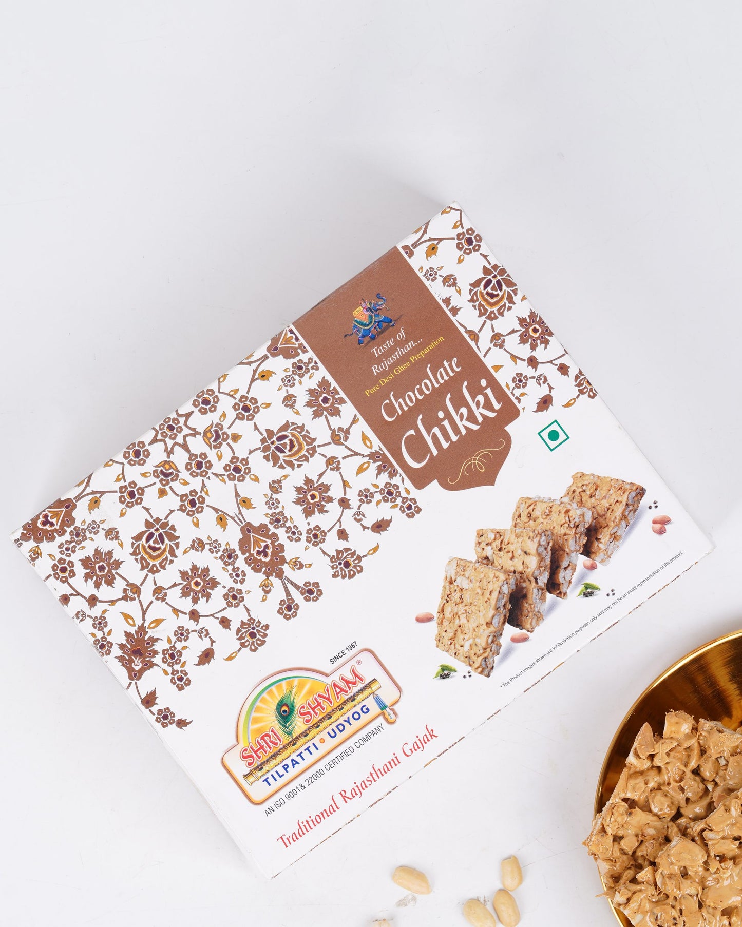 Chocolate Chikki (500g), Crunchy Peanut & Jaggery Snack | Deliciously Nutty with a Chocolate Texture | High Protein Treat for All Seasons