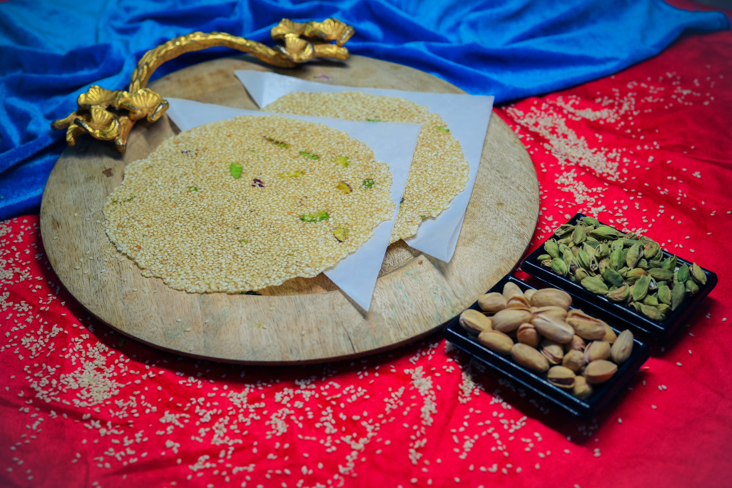 Pistachio Cardamom Tilpatti, Sweet Delight with Crunchy Pistachios & Aromatic Cardamom | Traditional Indian Treat for Snacking & Gifting