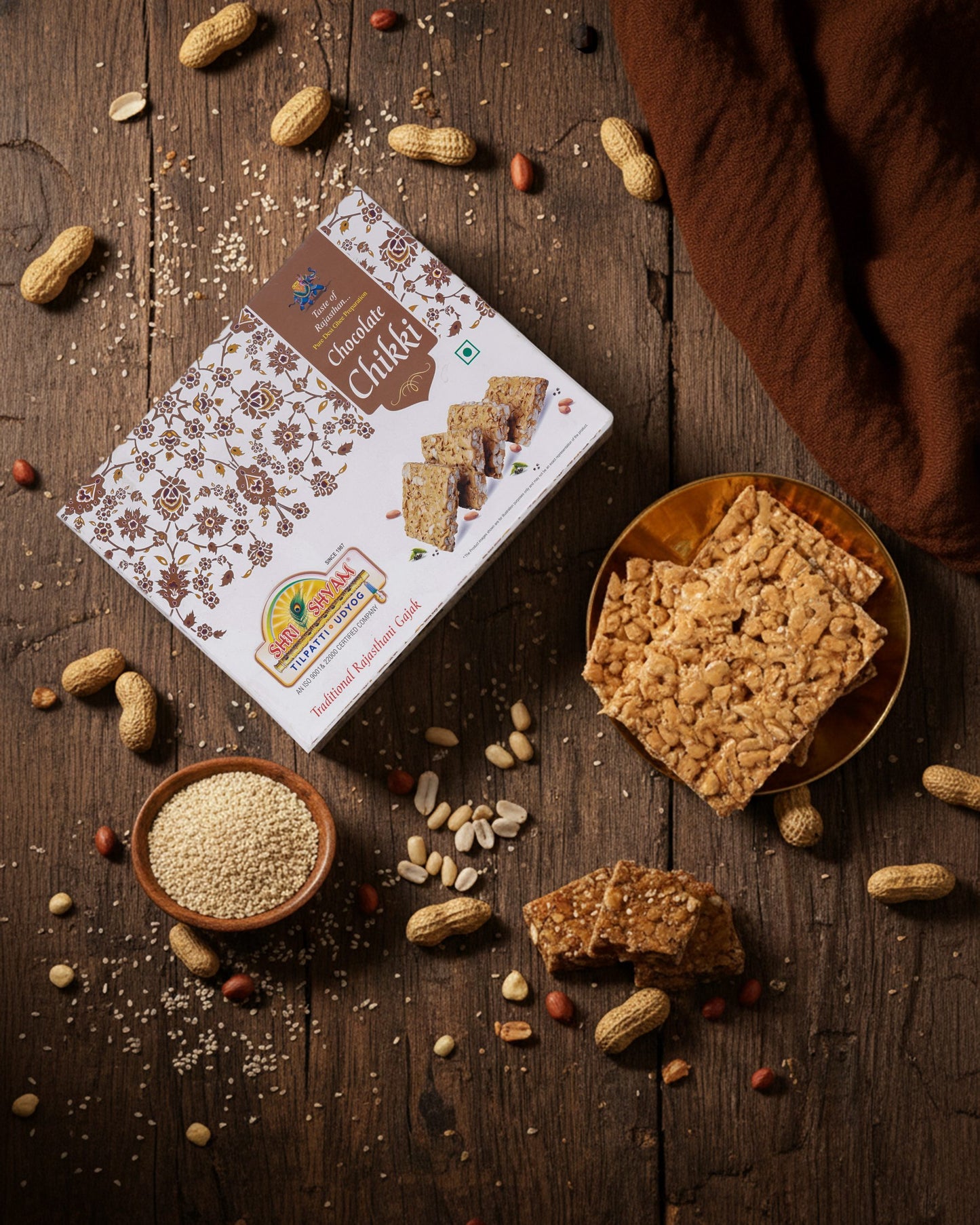 Chocolate Chikki (500g), Crunchy Peanut & Jaggery Snack | Deliciously Nutty with a Chocolate Texture | High Protein Treat for All Seasons