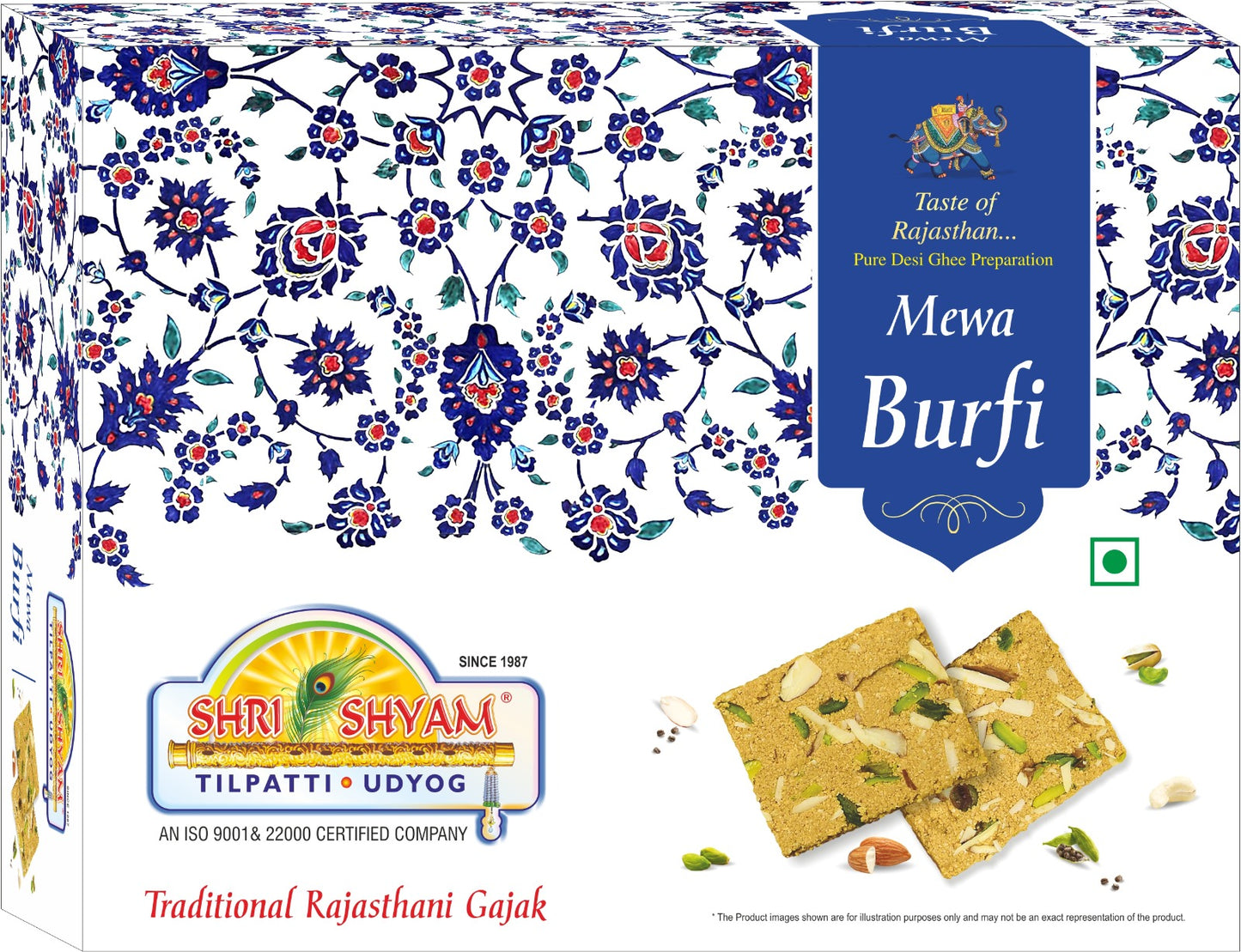 Mewabarfi Indian Sweet Treat | Luxurious Blend of Nuts, Creamy Milk & Aromatic Cardamom | Perfect for Celebrations & Gifting