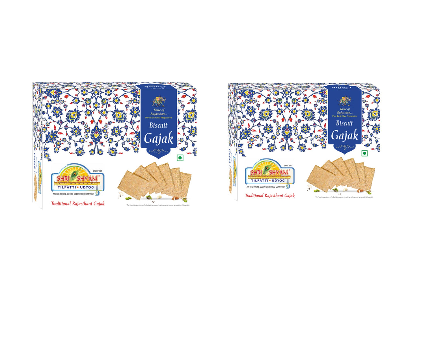 Ingredients label of gajak biscuits with sesame and jaggery