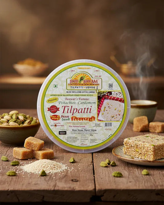 Pistachio Cardamom Tilpatti, Sweet Delight with Crunchy Pistachios & Aromatic Cardamom | Traditional Indian Treat for Snacking & Gifting