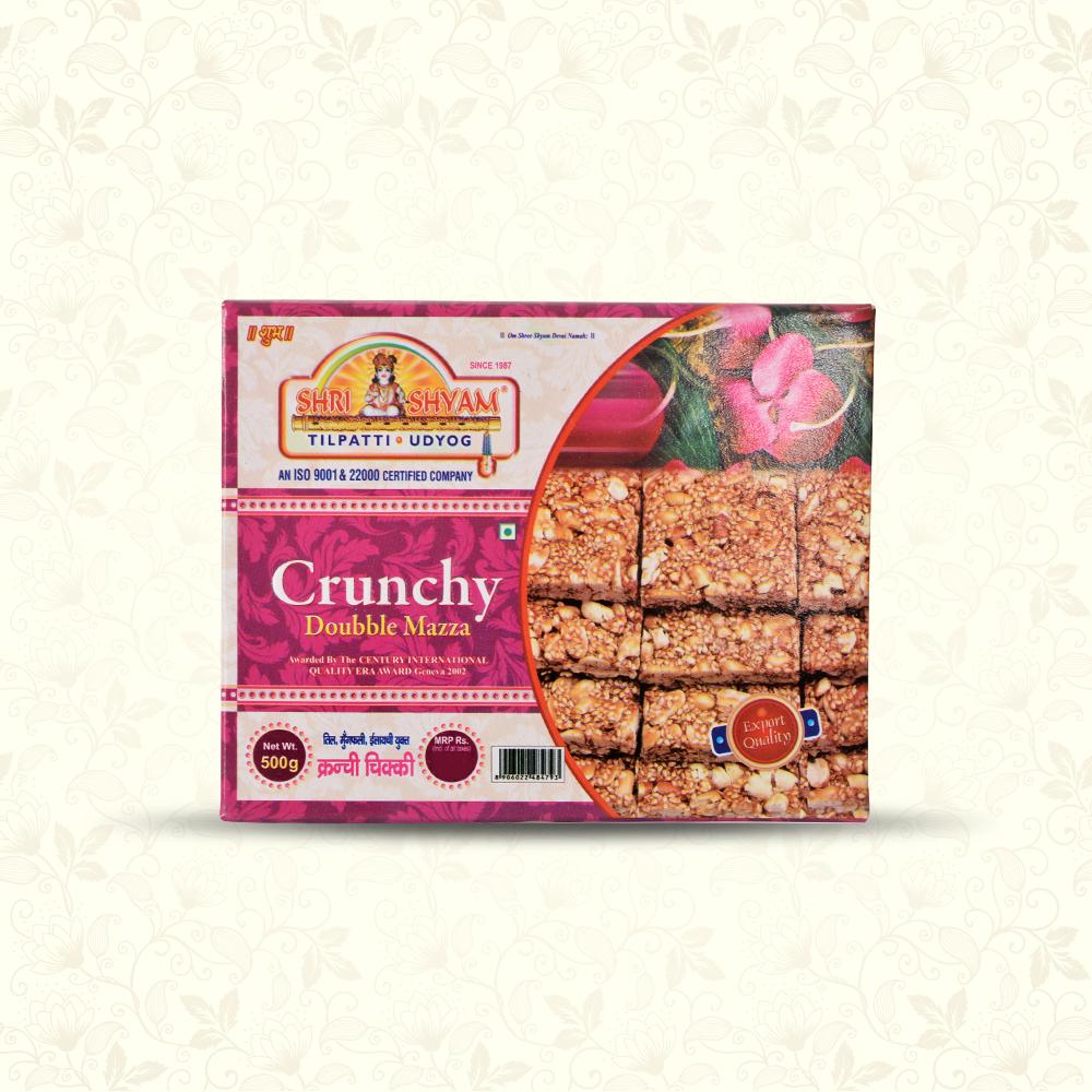 Crunchy Double Mazza Peanut Chikki (500g) shreeshyamtilpatti 